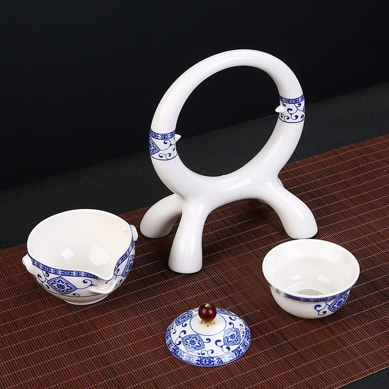 White Pottery Antique Tea Set