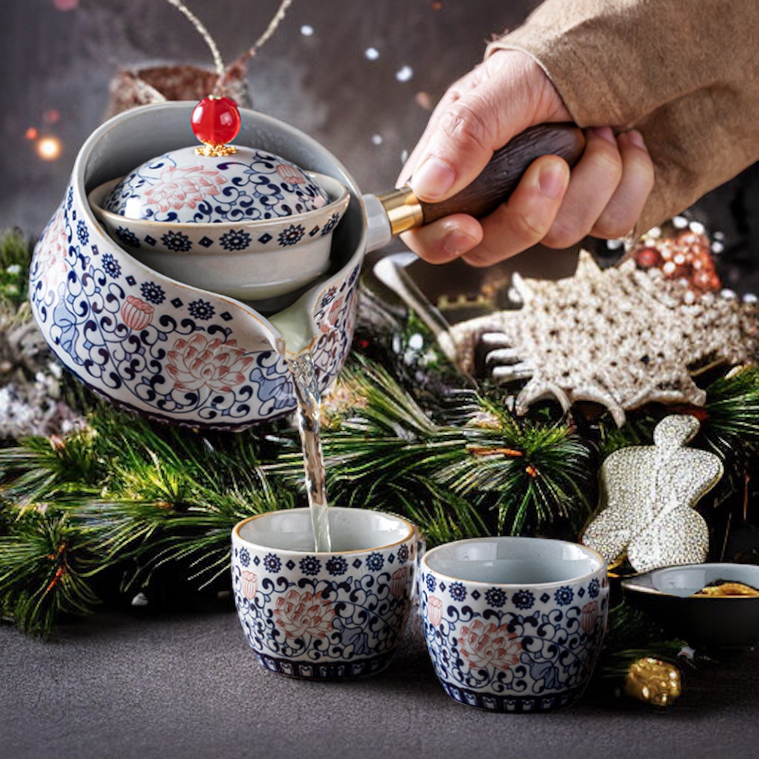 Blue&white Pottery Antique Tea kit