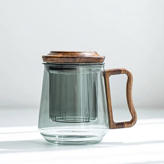 Silver Mist Glass Tea Mug