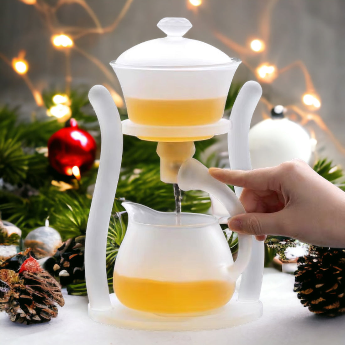 TEATOKK Crystal Glass Magnet Teapot