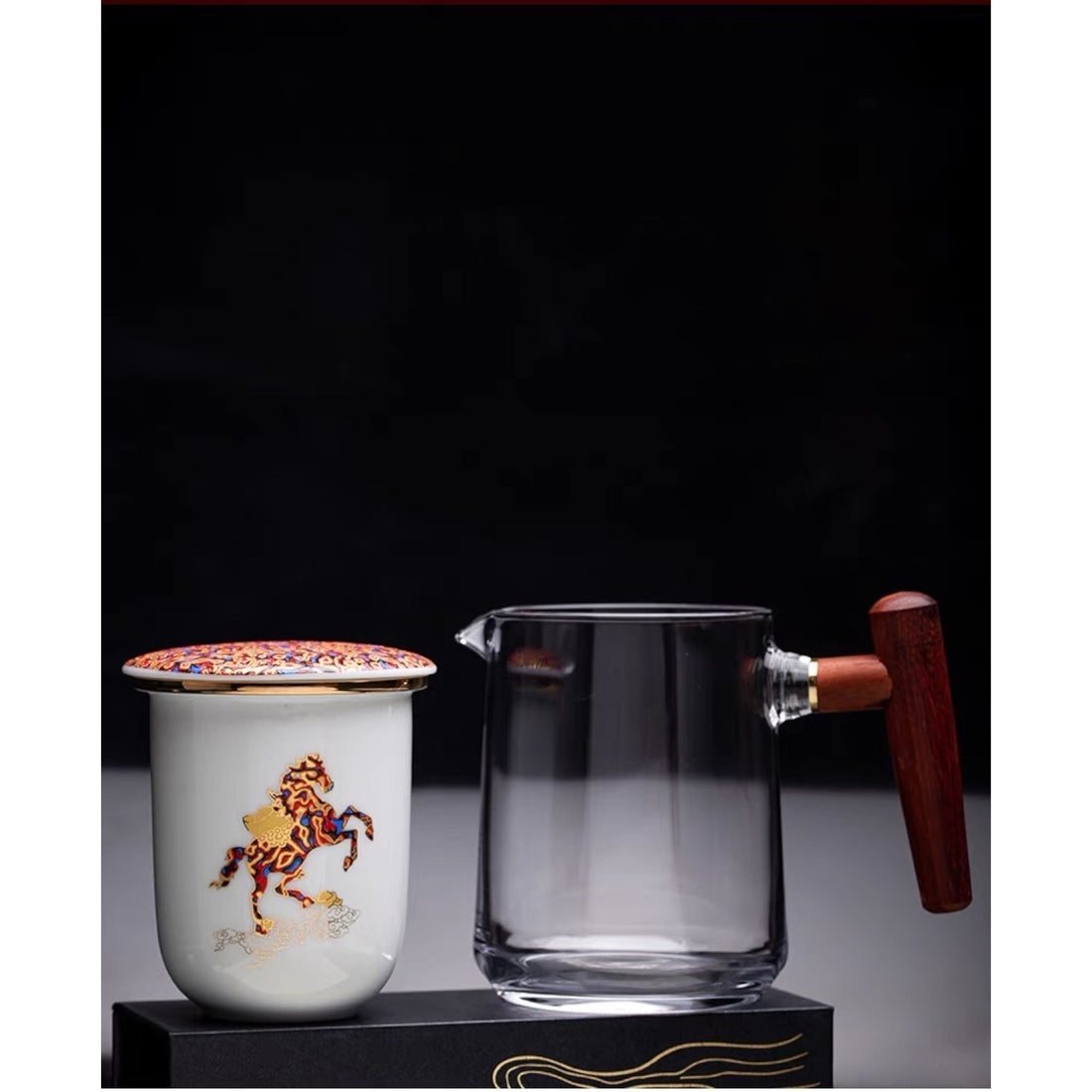 Golden Gallop Porcelain Tea Mug