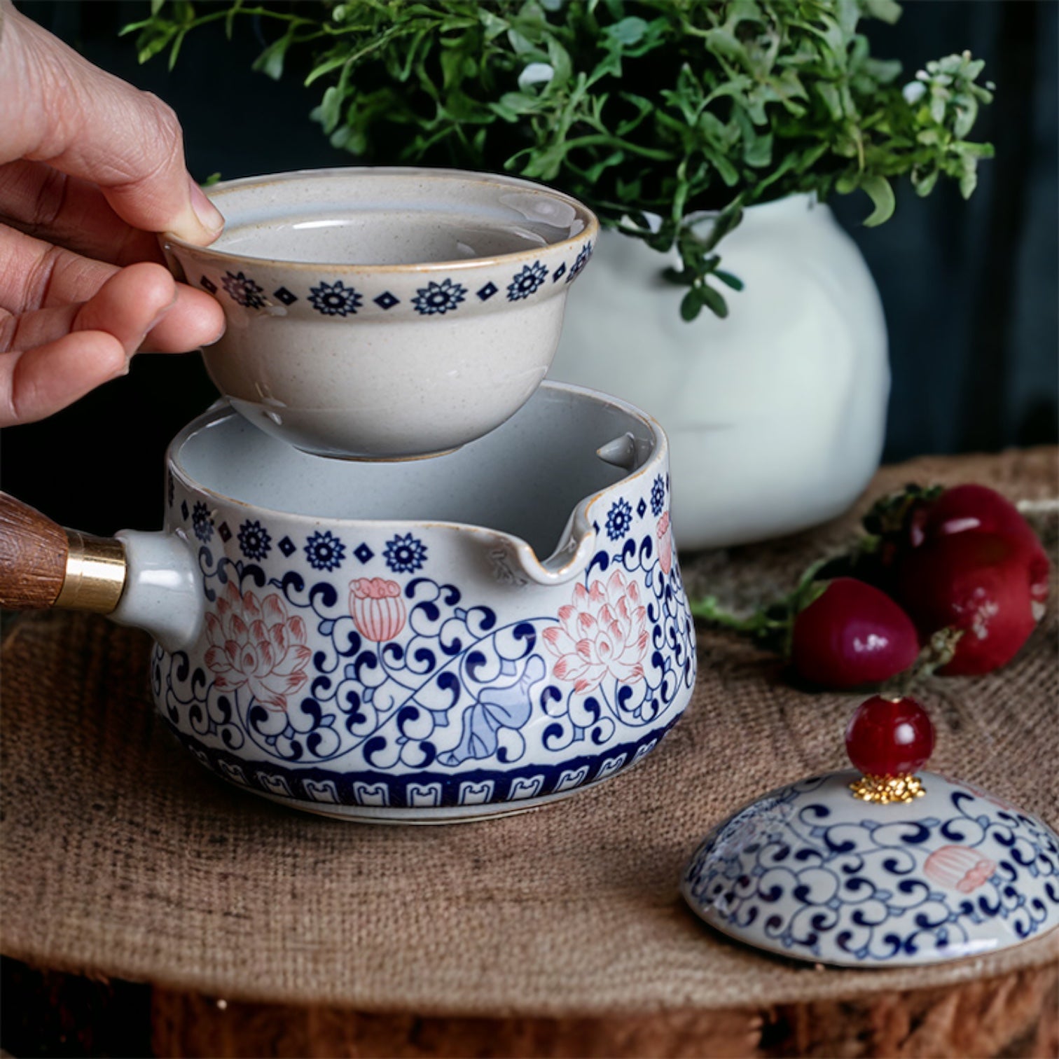 Blue&amp;white Pottery Antique Tea kit